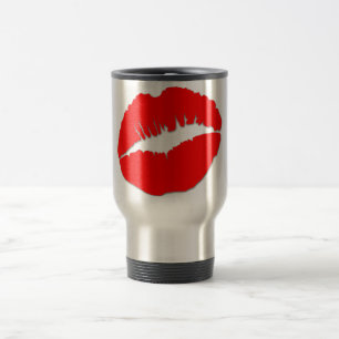 Red Kissy Lips Travel Mug