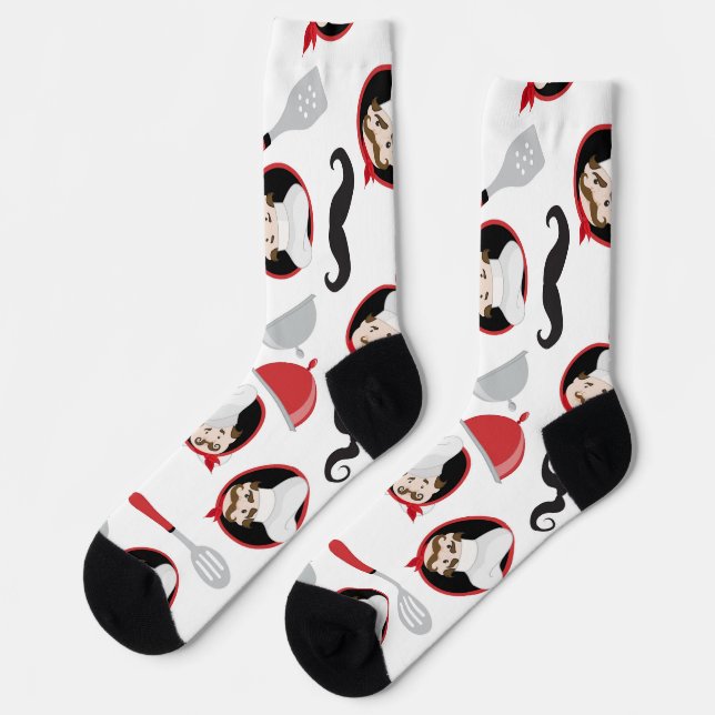 Red Kitchen Chef Socks (Left)