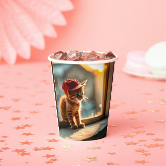  "Red Kitten Party Paper Cups: Fun and Unique Desi Cups