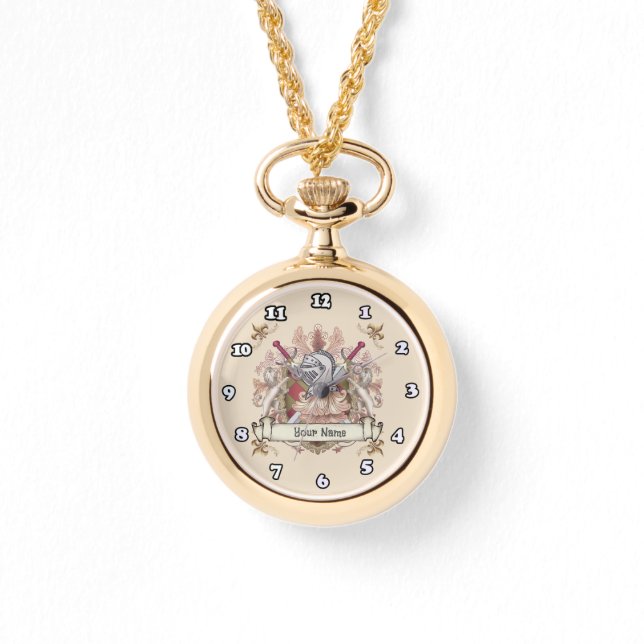 Red Knight Family Crest Surname Watch (Front)