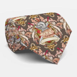 Red Knight Family Crest Tie