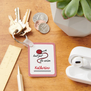 Red Knit Fast, Die Warm Key Ring