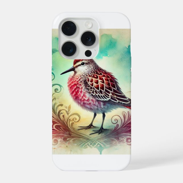 Red Knot 060824AREF130 - Watercolor iPhone Case (Back)