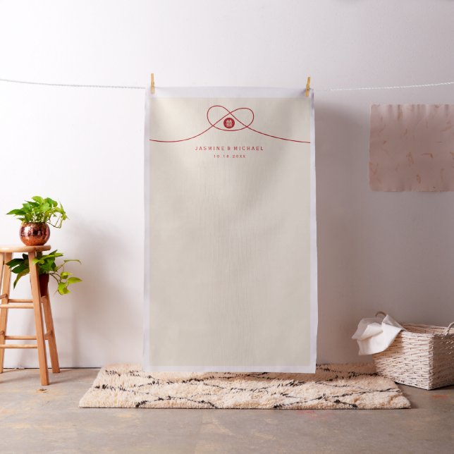 Red Knot Double Happiness Wedding Photo Backdrop (In Situ)