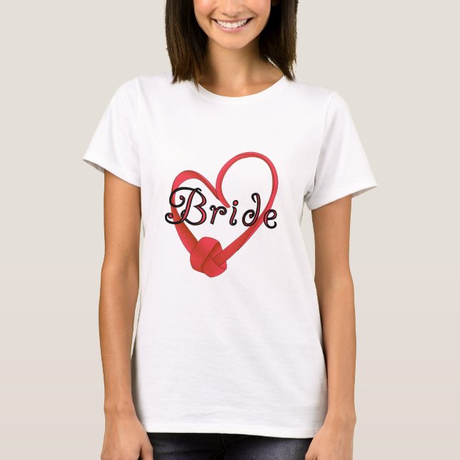 Red Knot Heart Bride T-Shirt (Front)