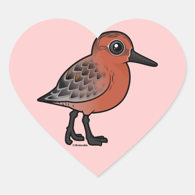 Red Knot Heart Sticker (Front)