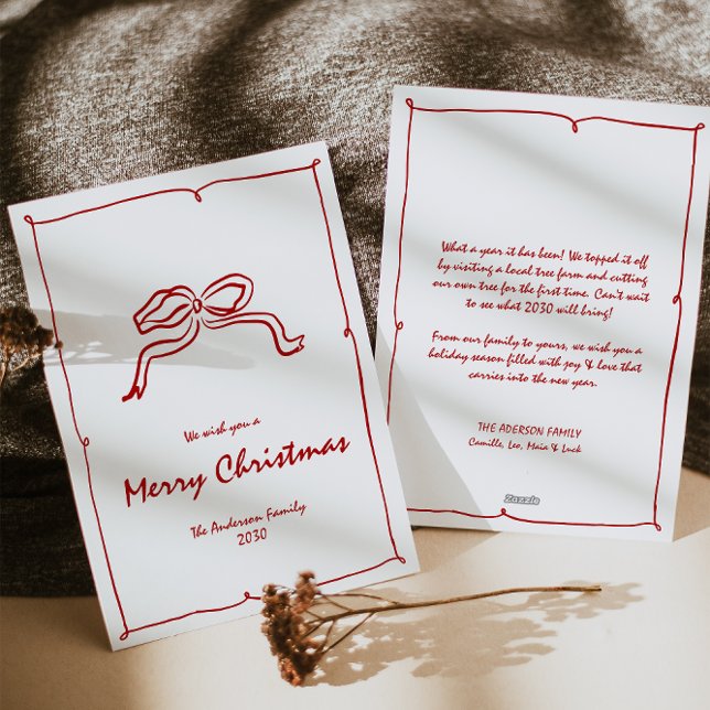 Red Knot Modern Christmas  Holiday Card (Creator Uploaded)