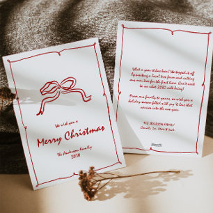 Red Knot Modern Christmas Holiday Card