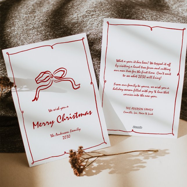 Red Knot Modern Christmas  Holiday Card (Creator Uploaded)