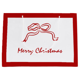 Red Knot Modern Christmas Large Gift Bag