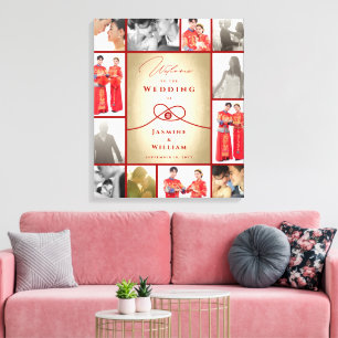 Red Knot Union Double Happiness Chinese Wedding Canvas Print