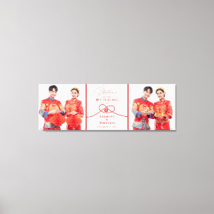 Red Knot Union Double Happiness Chinese Wedding Canvas Print