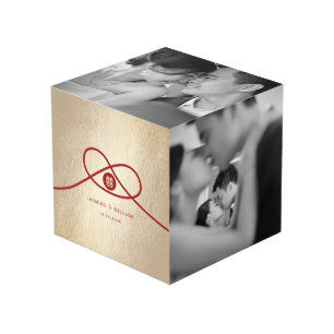 Red Knot Union Double Happiness Chinese Wedding Cube