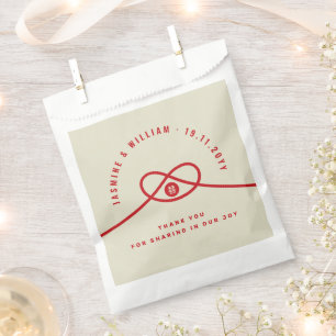 Red Knot Union Double Happiness Chinese Wedding Favour Bags