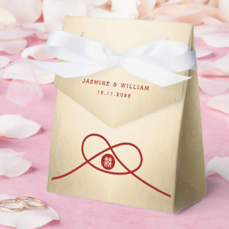 Red Knot Union Double Happiness Chinese Wedding Favour Box