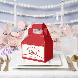 Red Knot Union Double Happiness Chinese Wedding Favour Box