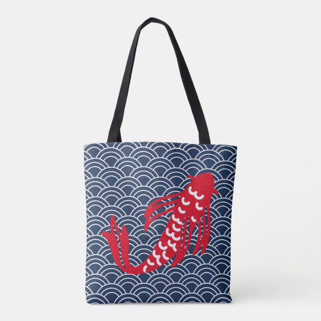 Red Koi Fish Tote Bag (Back)