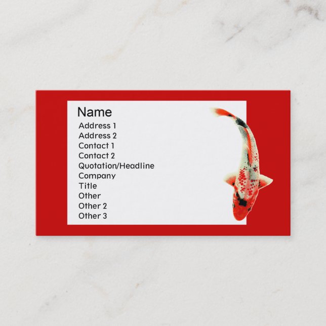 Red Koi Traditional Business Card (Front)