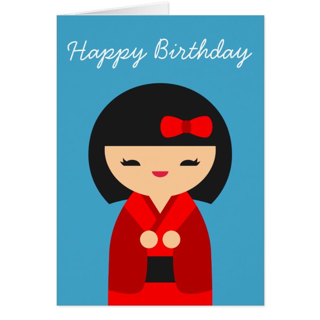 Red Kokeshi Japanese dolls (Front)