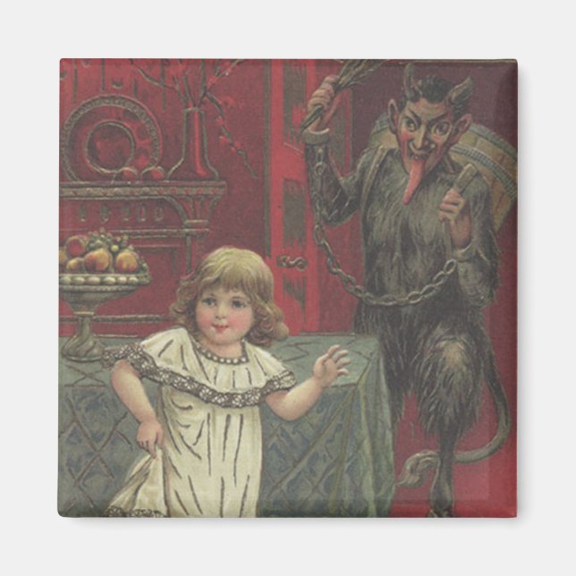 Red Krampus Girl Dining Room Switch Magnet (Front)