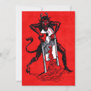 Red Krampus Slicing Heart