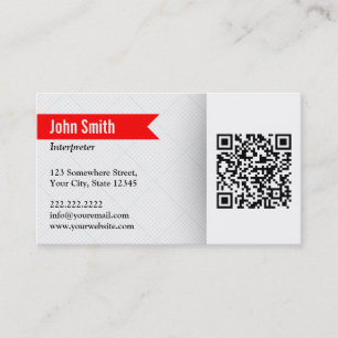 Red Label QR Code Interpreter Business Card