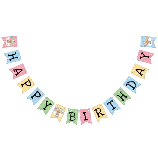 Red Labradoodle Birthday Party Bunting Flags (All)