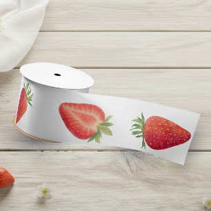 Red Lace Berry First Birthday Satin Ribbon