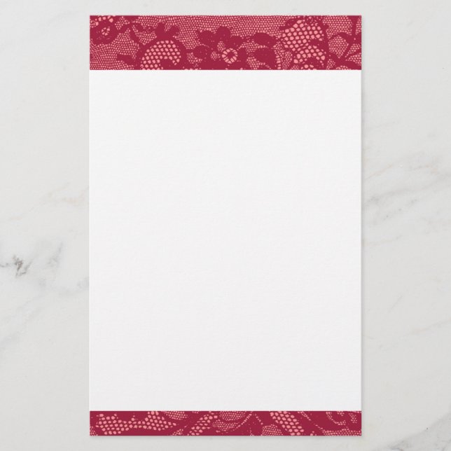 Red Lace Border Stationery (Front)