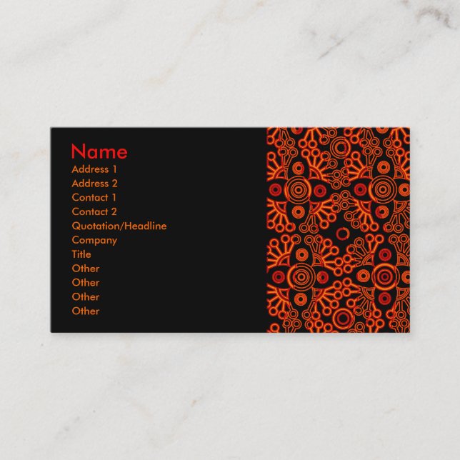 red lace business card (Front)