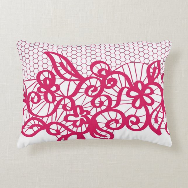 Red lace decorative cushion (Front)