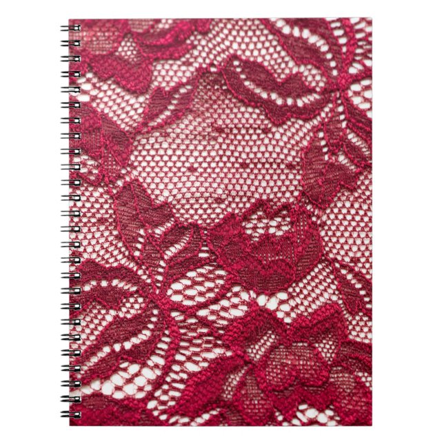 Red lace: elastic jacquard textile. notebook (Front)