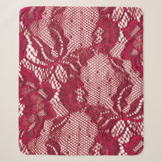 Red lace: elastic jacquard textile. sherpa blanket