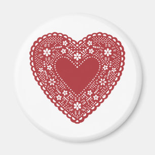 Red Lace Heart Magnet