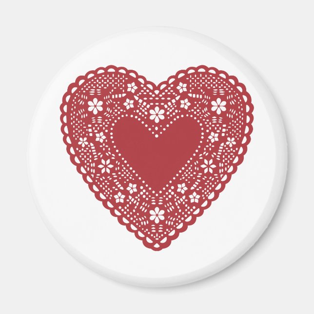 Red Lace Heart Magnet (Front)