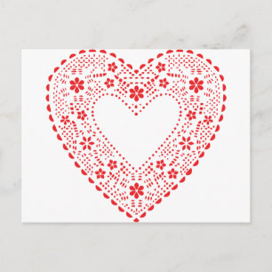 Red Lace Heart Postcard