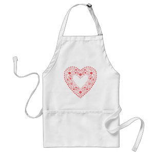 Red Lace Heart Standard Apron