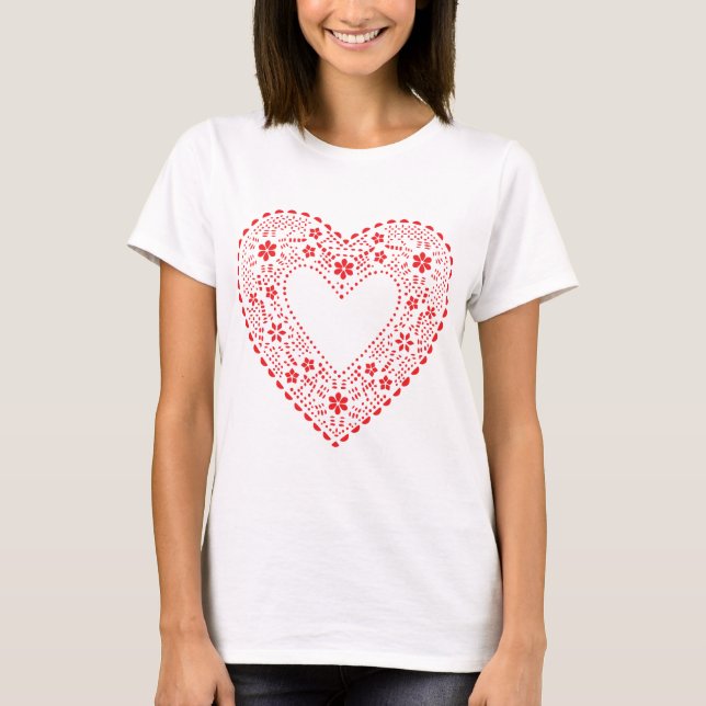 Red Lace Heart T-Shirt (Front)