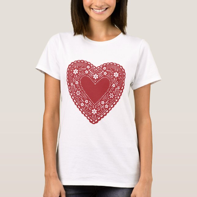 Red Lace Heart T-Shirt (Front)