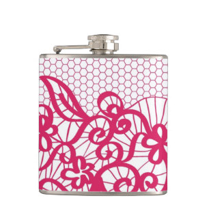 Red lace hip flask
