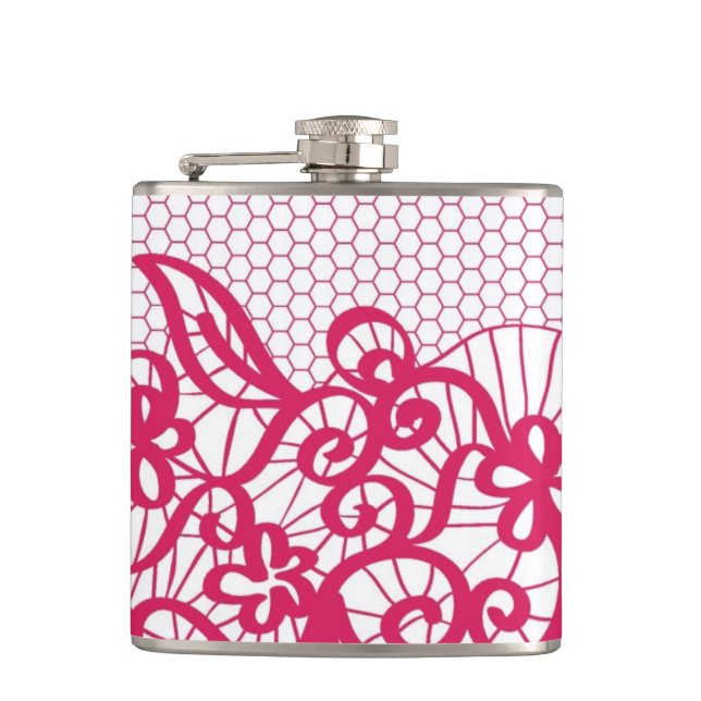 Red lace hip flask (Front)