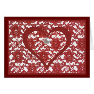 Red Lace Valentine Card with Poem
