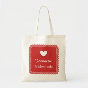 Red Lace with Heart Bridesmaid Wedding Bag V18