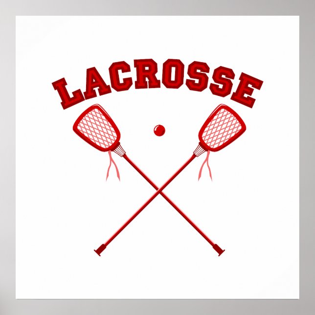Red Lacrosse Logo Poster (Front)