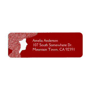 Red Lady Address Label