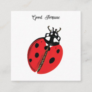 Red Lady Bug Good Luck Ambassador Illustration Enclosure Card