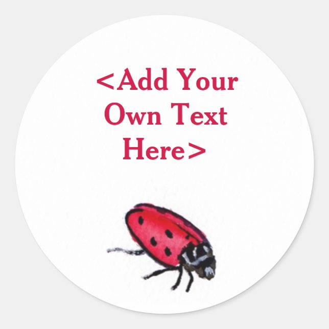 Red Lady Bug Insect Custom Stickers (Front)