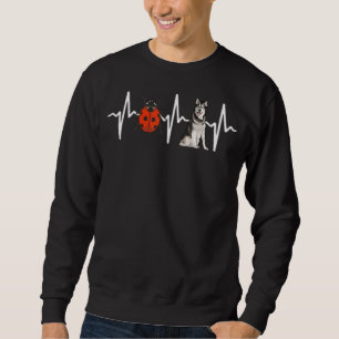 Red Ladybug Alaskan Malamute Heartbeat Dog Sweatshirt