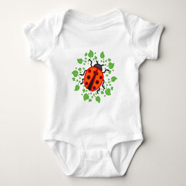 Red ladybug baby bodysuit (Front)