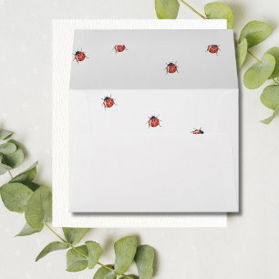 Red Ladybug Baby Shower Envelope